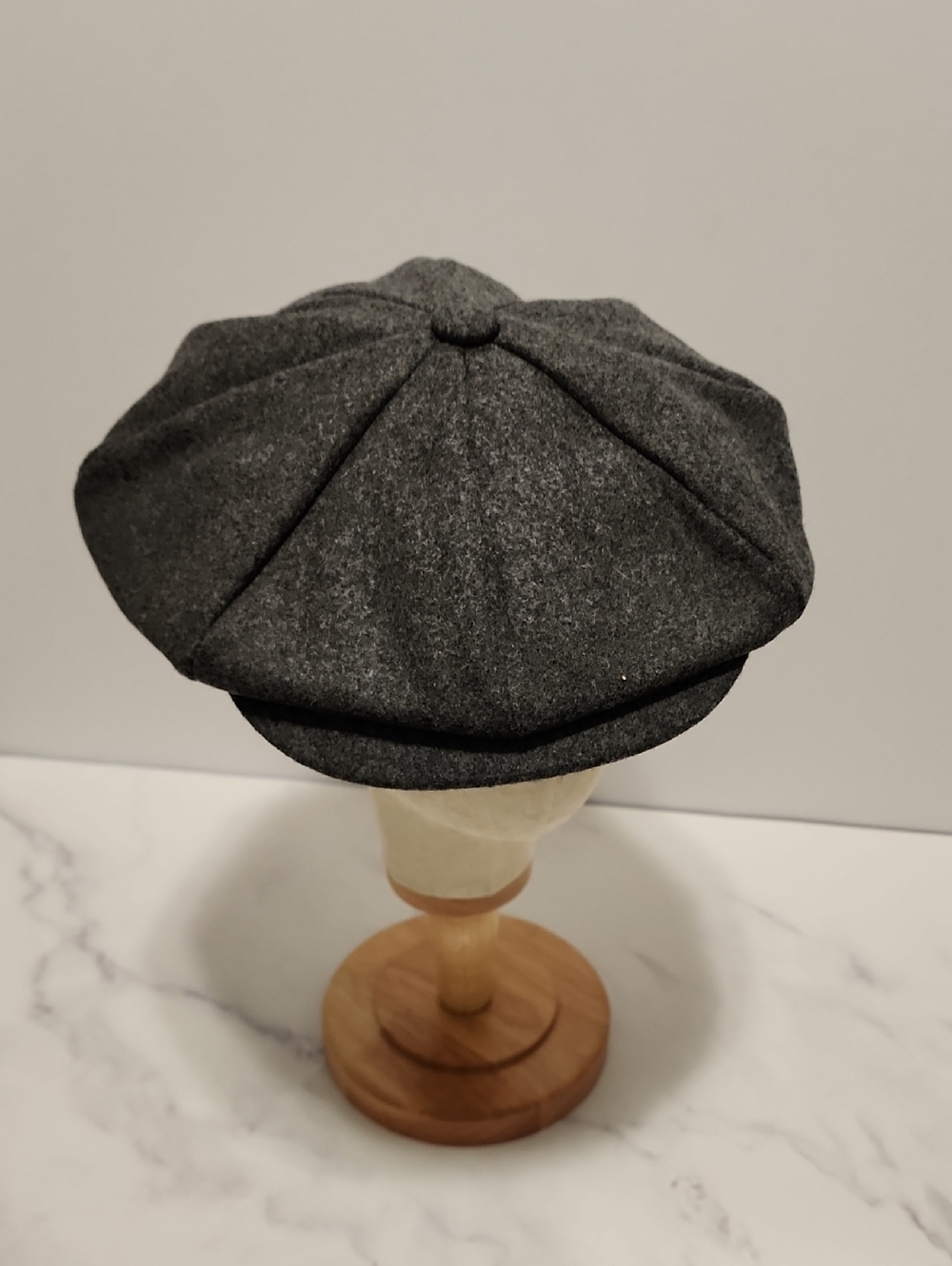 Capas Headwear Dark Gray 100% Melton Wool Newsboy  Hat Brand New